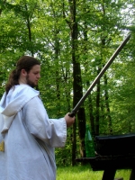 Knight Protector Germaine Examining a Sword